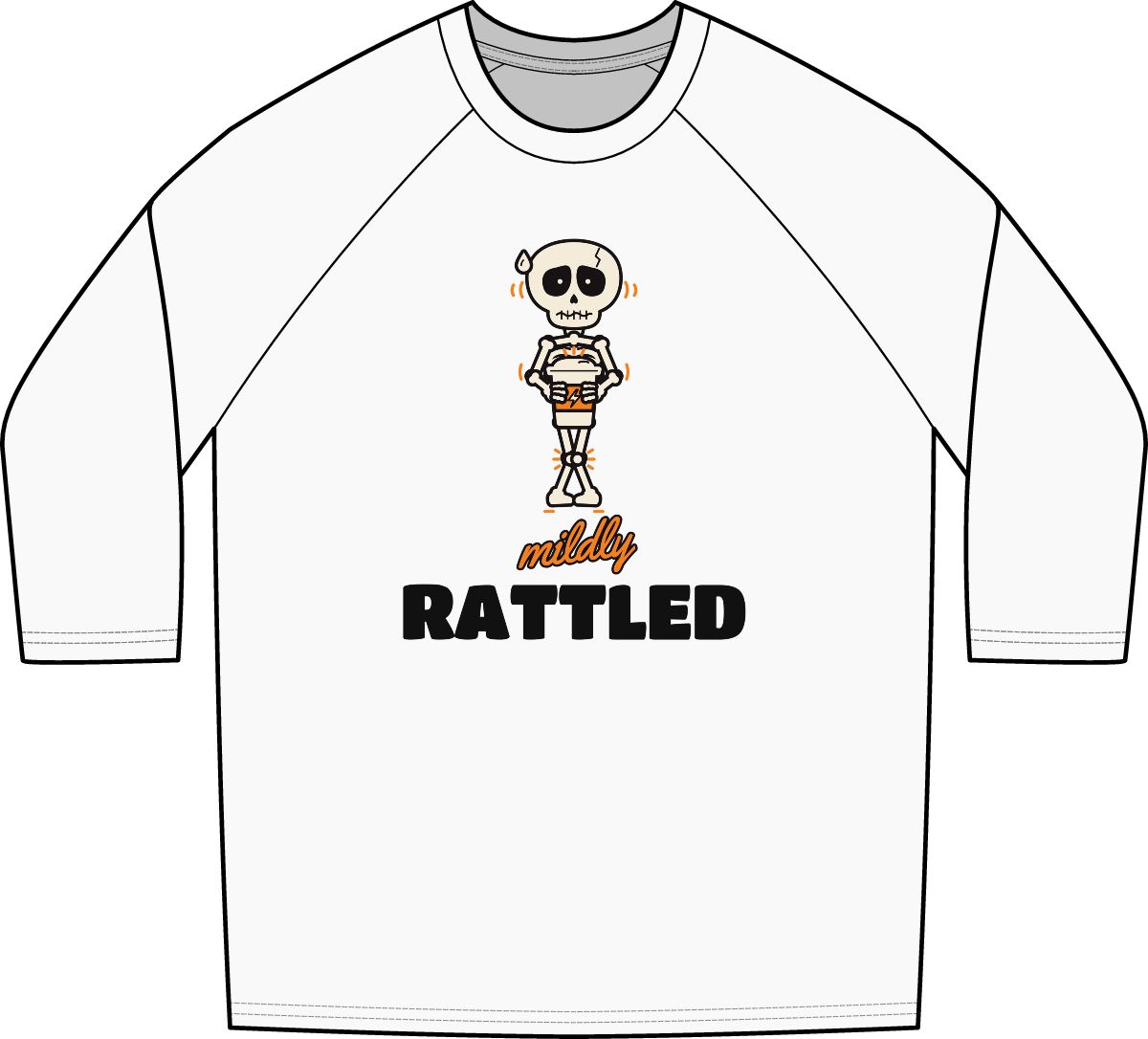 Mildly Rattled Tee, white/black